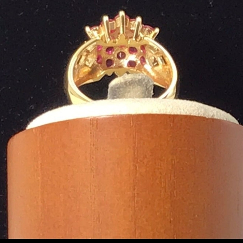 Ruby Ring Gold Plated Sterling Silver Ring - image 4